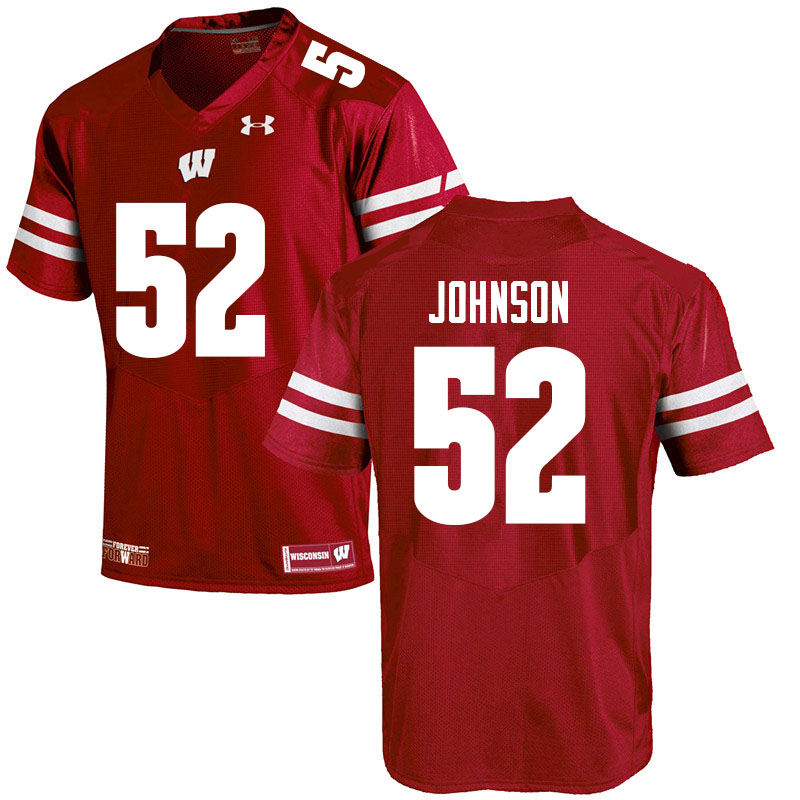 Men #52 Kaden Johnson Wisconsin Badgers College Football Jerseys Sale-Red - Click Image to Close